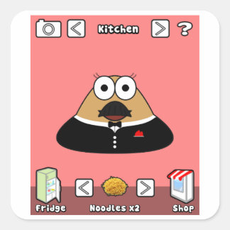 Adesivo Quadrado Pou hitle sticker