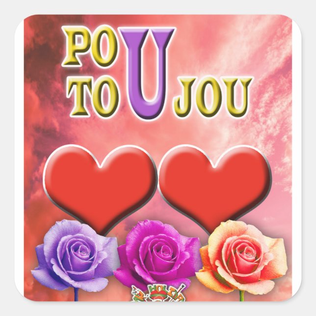 Adesivo Quadrado Pou Toujou (Frente)