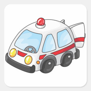 Adesivo Quadrado Pouca ambulância