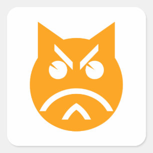 Adesivo Quadrado Pouting Emoji Cat