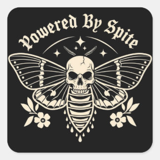 Adesivo Quadrado "Powered By Spite" Sticker