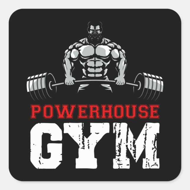 Adesivo Quadrado Powerhouse Gym (Frente)