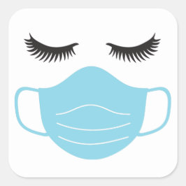 Adesivo Quadrado PPE Máscara e Lashes
