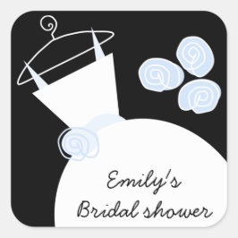 Adesivo Quadrado Praça Chá de panela Azul de Casamento