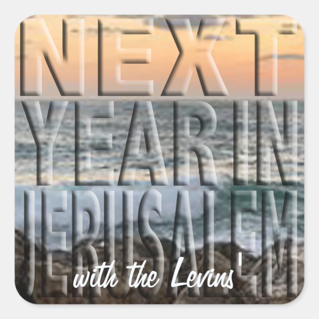 Adesivo Quadrado Praça da Passover Stickers "Jerusalem Beach" (Frente)