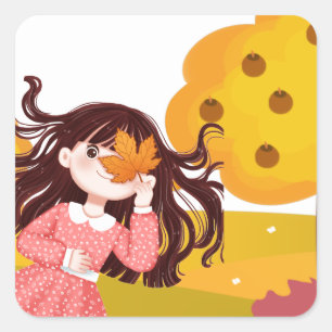 Adesivo Quadrado Praça de Ação de Graças Feliz