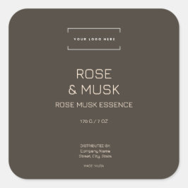 Adesivo Quadrado Praça de Cosmética Mínima de Logotipo Moderna