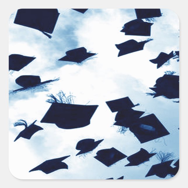 Adesivo Quadrado Praça de Graduação de Toss de boné (Frente)