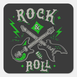 Adesivo Quadrado Praça de Violão Elétrico e Acústico