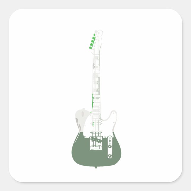 Adesivo Quadrado Praça de Violão Elétrico e Acústico (Frente)
