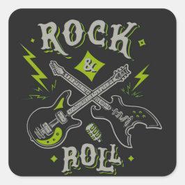 Adesivo Quadrado Praça de Violão Elétrico e Acústico