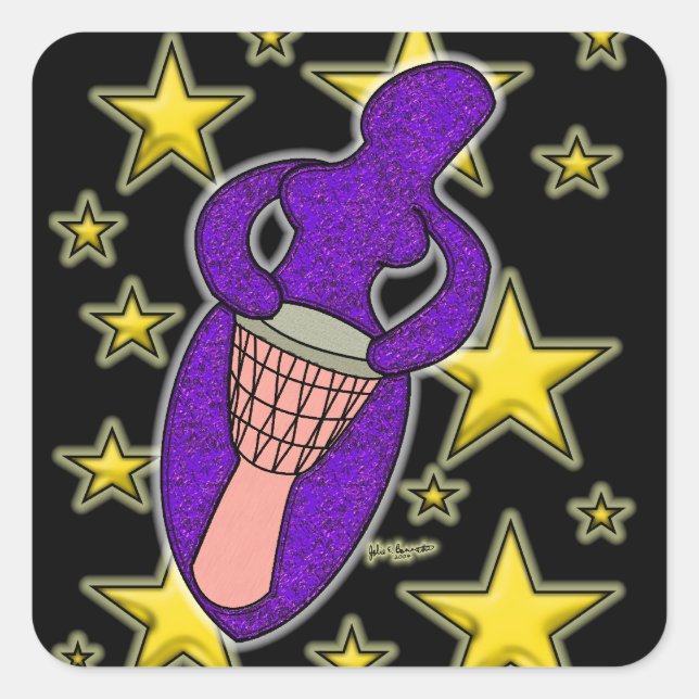 Adesivo Quadrado Praça do Sticker da Deusa do Tambor (Frente)