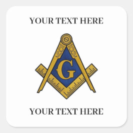 Adesivo Quadrado Praça e compasso da Maçonaria Mássonica Maçom