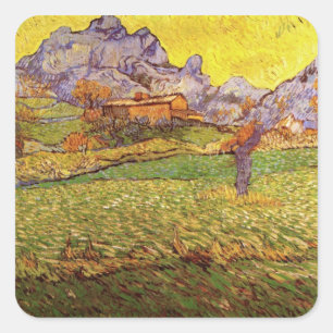 Adesivo Quadrado Prado nas Montanhas por Vincent van Gogh
