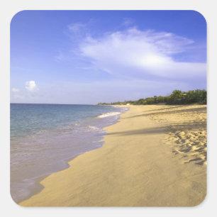 Adesivo Quadrado praia Baie Longue Long Bay, St. Martin,