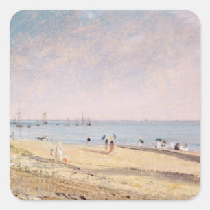 Adesivo Quadrado Praia de John Constable Brigghton (óleo em