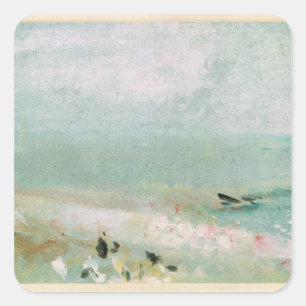 Adesivo Quadrado Praia de Joseph Mallord William Turner   com