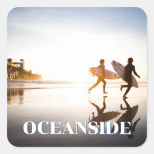 Adesivo Quadrado Praia de Oceanside