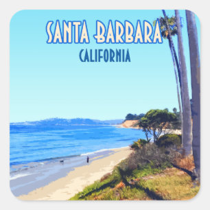 Adesivo Quadrado Praia Montecito da borboleta de Santa Barbara