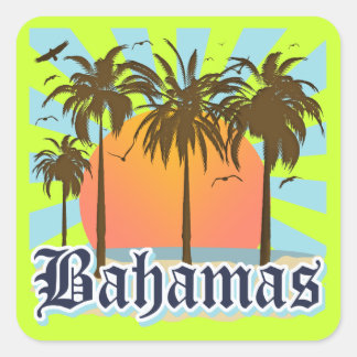 Adesivo Quadrado Praias das Ilhas Bahamas
