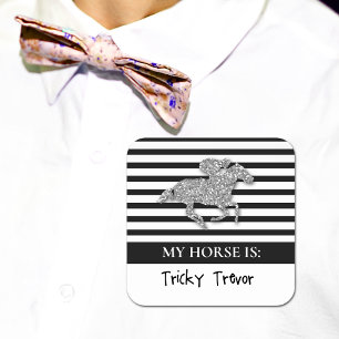 Adesivo Quadrado Prata-Arrasto Derby Day