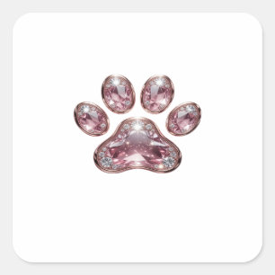 Adesivo Quadrado Prata Dinâmica DIAMANTES ROSA E PATA EM OURO ROSA