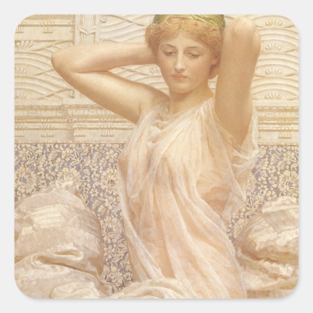 Adesivo Quadrado Prata por Albert Joseph Moore, Bela Arte Vitoriana (Frente)