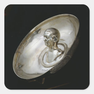 Adesivo Quadrado Prato com o busto de um homem para dentro