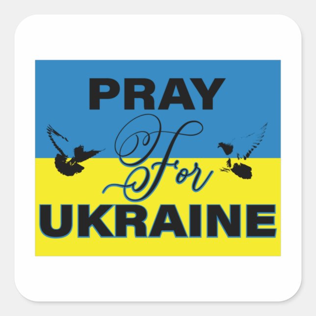 Adesivo Quadrado Prayer for Ukraine (Frente)