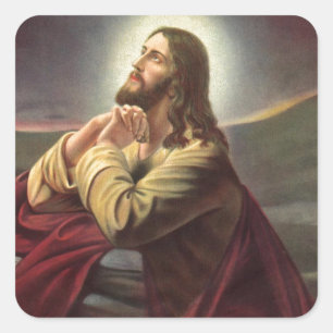 Adesivo Quadrado Praying de Jesus