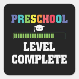 Adesivo Quadrado Pré-escola Completa de volta para o Gancho de Ví