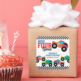 Adesivo Quadrado Precisa de um Caminhão Monstro de Quatro Velocidad