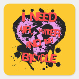 Adesivo Quadrado Preciso De Ar, Água E Bicicleta
