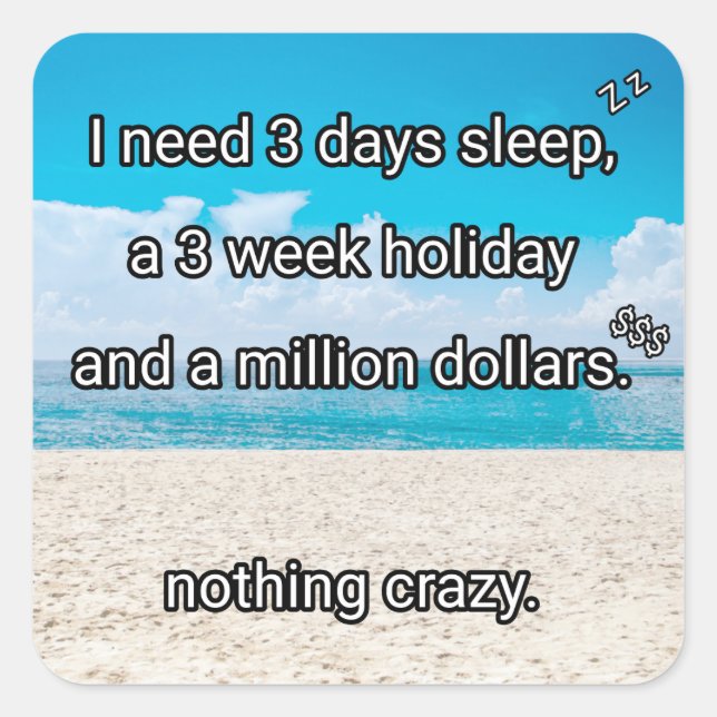 Adesivo Quadrado Preciso de uma pausa (Frente)