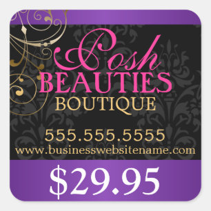 Adesivo Quadrado Preço elegante dos redemoinhos do damasco e do