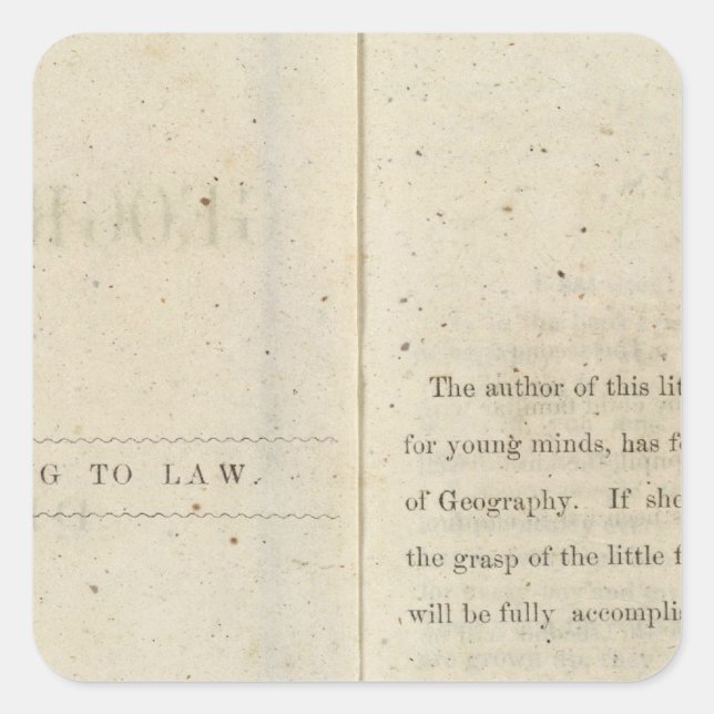 Adesivo Quadrado Prefácio Leitor geográfico para crianças Dixie (Frente)