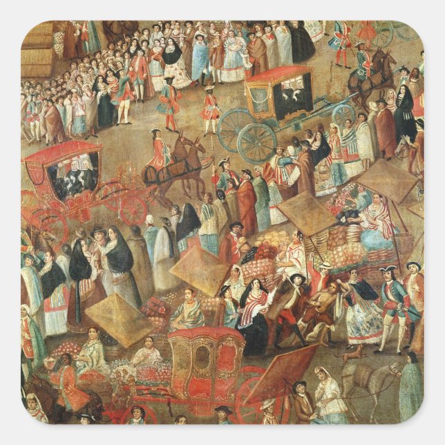 Adesivo Quadrado Prefeito de Plaza no México, detalhe das carruagem (Frente)