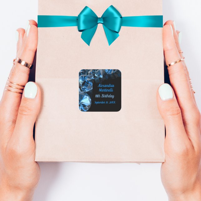 Adesivo Quadrado Prefeito do Partido Negro de Ouros Azuis (Criador carregado)