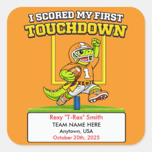 Adesivo Quadrado Premiado Primeiro Touchdown Personalizado de Flag 