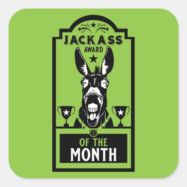 Adesivo Quadrado Prêmio de Jackass (Frente)