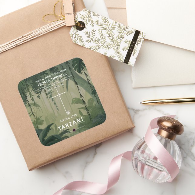 Adesivo Quadrado Prendendo em um Thread (Presentear)