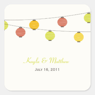Adesivo Quadrado Prendendo Lanternas Favorece Pavilhas ou Envelope 