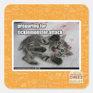 Adesivo Quadrado Preparação para o ataque de Ticklemonster