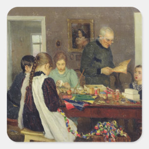 Adesivo Quadrado Preparação para o Natal, 1896