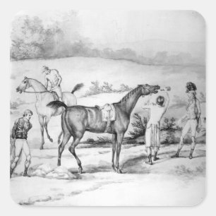 Adesivo Quadrado Preparando para uma Corrida