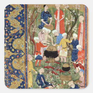 Adesivo Quadrado Preparando uma refeição