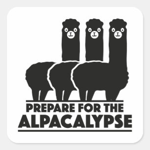 Adesivo Quadrado Prepare-Se Para O Alpacalipse