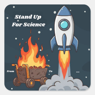 Adesivo Quadrado Prepare-se para o Science Sticker e o Label