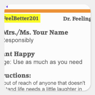Adesivo Quadrado Prescrição engraçada do rx
