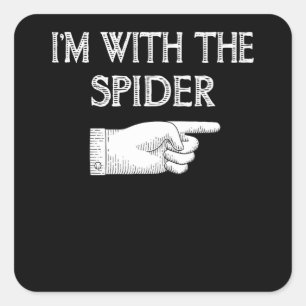 Adesivo Quadrado Presente de aranha Estou com a fantasia de aranh